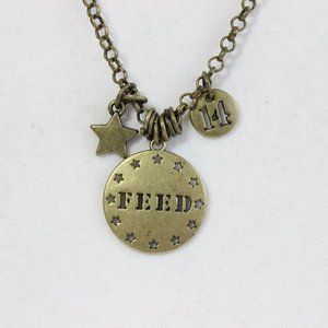 FEED Star Charm Bronze 14 Unique chain Necklace